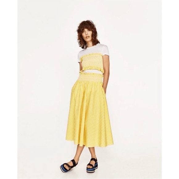 Zara Yellow and White Gingham Skirt Set - Picture 5 of 14